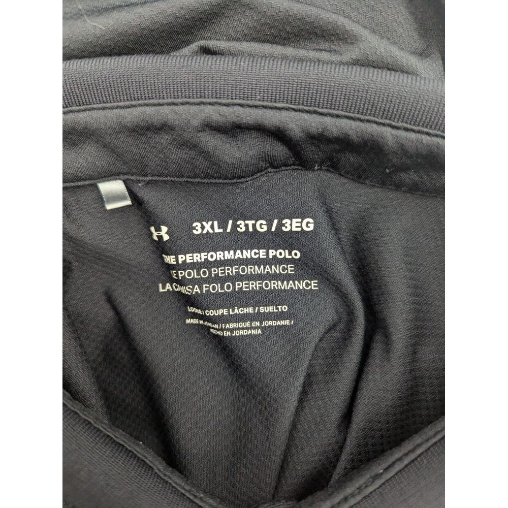 Under Armour Men's The Performance Polo Golf Shirt, Black, Loose Fit, 3XL - Picture 9 of 9